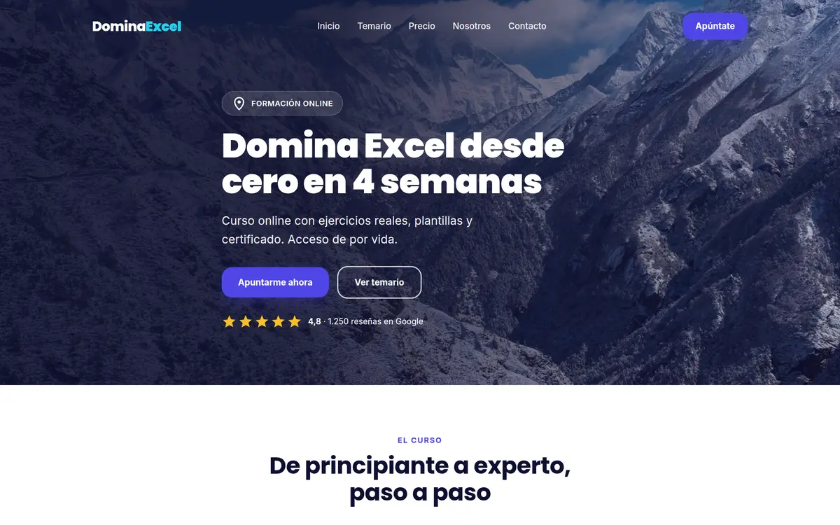 Ejemplo de DominaExcel · Curso